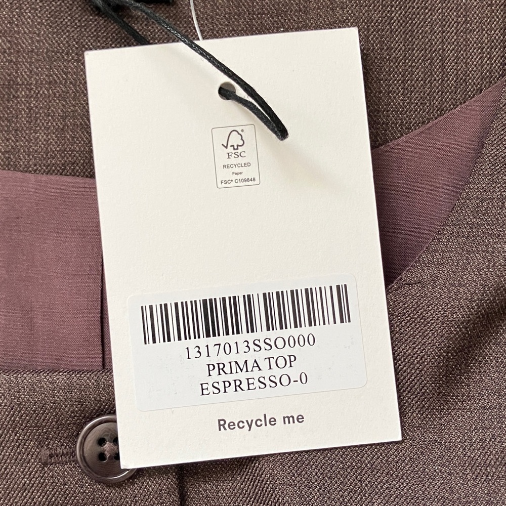 Reformation Brown Fitted Button-Up Scoop Neck Blouse - Picture 7 of 11